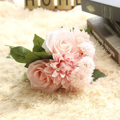Dahlia Rose Bouquet Artificial Flower Home Decor