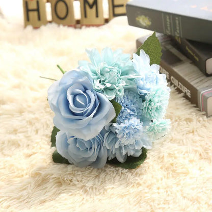 Dahlia Rose Bouquet Artificial Flower Home Decor