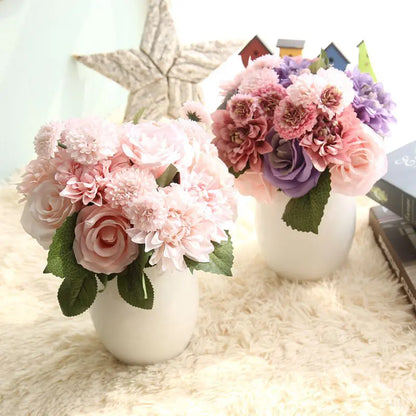 Dahlia Rose Bouquet Artificial Flower Home Decor