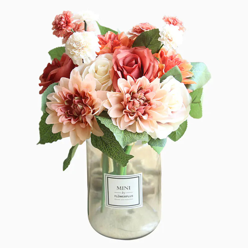 Dahlia Rose Bouquet Artificial Flower Home Decor