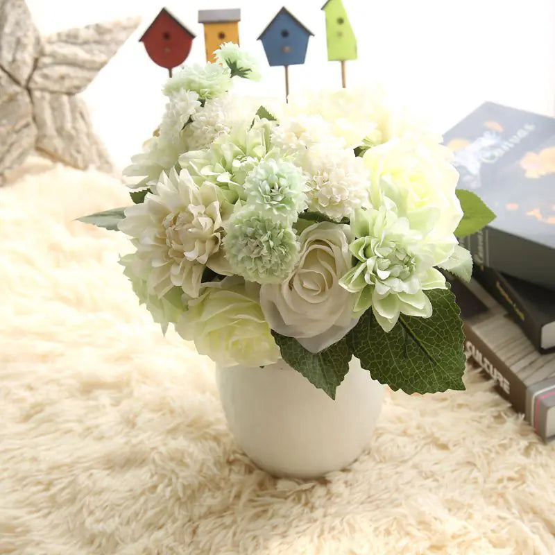 Dahlia Rose Bouquet Artificial Flower Home Decor