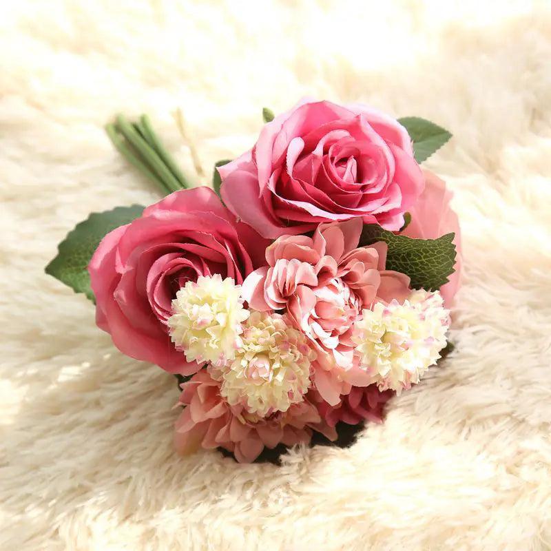 Dahlia Rose Bouquet Artificial Flower Home Decor