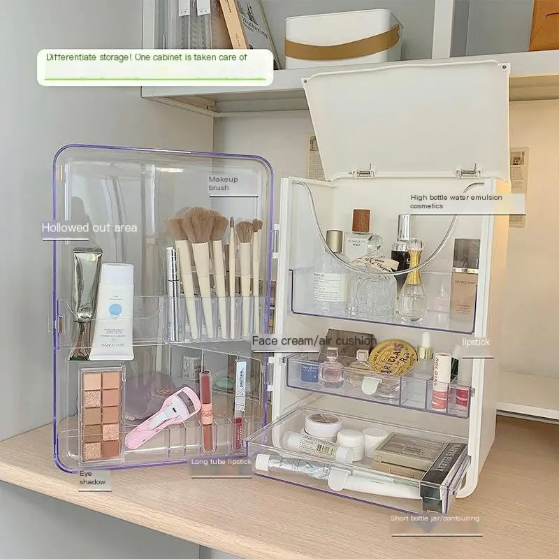 Large Capacity Makeup Organizer Box with Dustproof Design