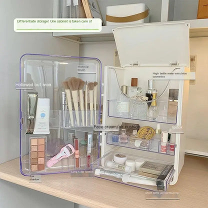 Large Capacity Makeup Organizer Box with Dustproof Design